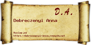 Debreczenyi Anna névjegykártya